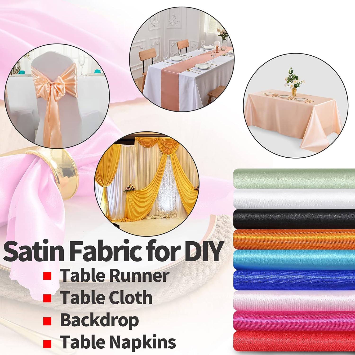 Horbaunal Horbaunal Royal Blue Satin Fabric 60 Inch Wide Soft Charmeuse for Wedding Dress DIY Craftings Costumes 10 Yard - View 6 of 9