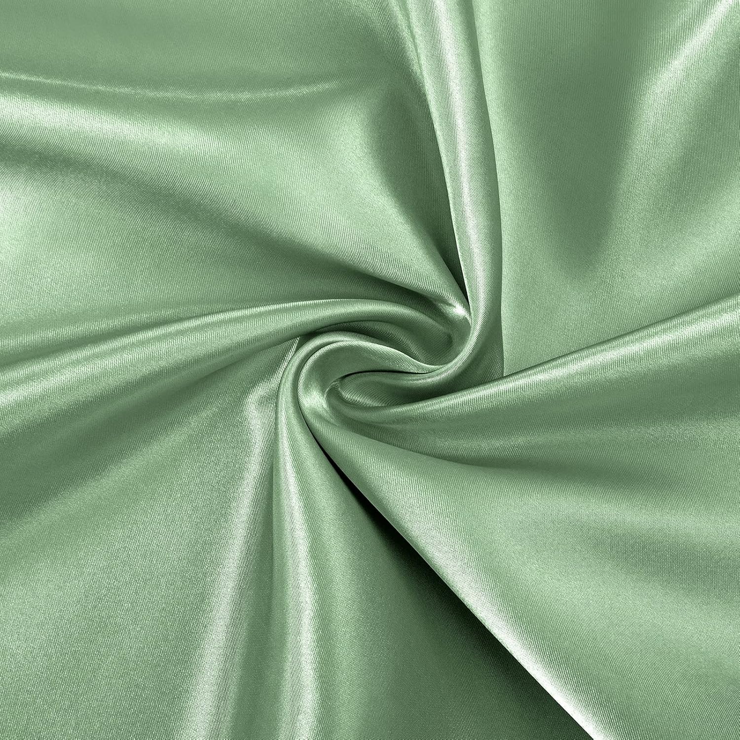 Horbaunal Horbaunal Sage Green Satin Fabric 60 Inch Wide Soft Charmeuse for Wedding Dresses DIY Crafting and Costumes 5 Yard