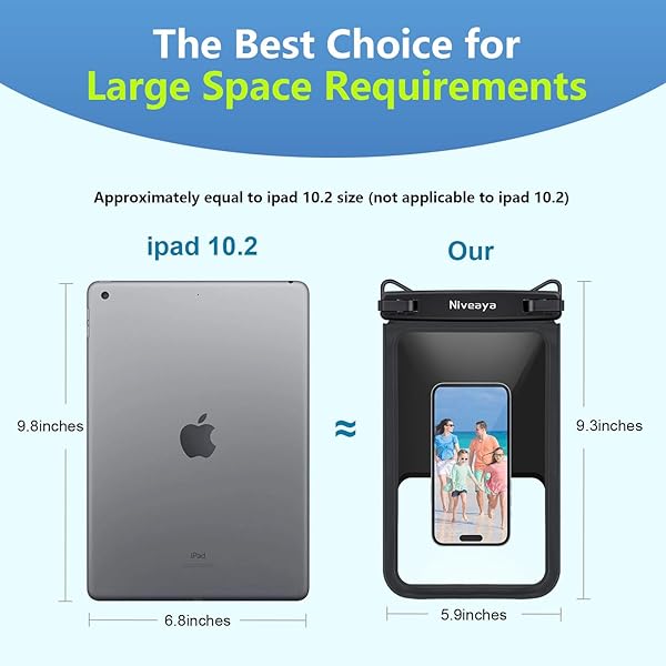 Niveaya Waterproof Phone Pouch 2 Pack for iPhone 16/15/14/13/12 Pro Max - Perfect for Beach, Pool, Kayak & Travel Essentials - View 4 of 10