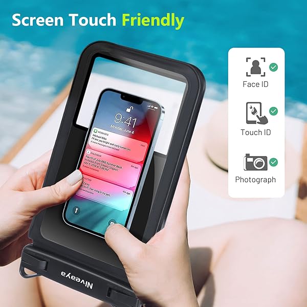 Niveaya Waterproof Phone Pouch 2 Pack for iPhone 16/15/14/13/12 Pro Max - Perfect for Beach, Pool, Kayak & Travel Essentials - View 9 of 10