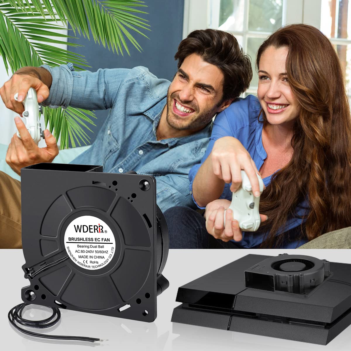 WDERAIR WDERAIR 120mm Radial Centrifugal Blower Fan for Efficient Cooling in Refrigerators DVR Xbox Modems and AV Cabinets 110V to 240V - View 6 of 7