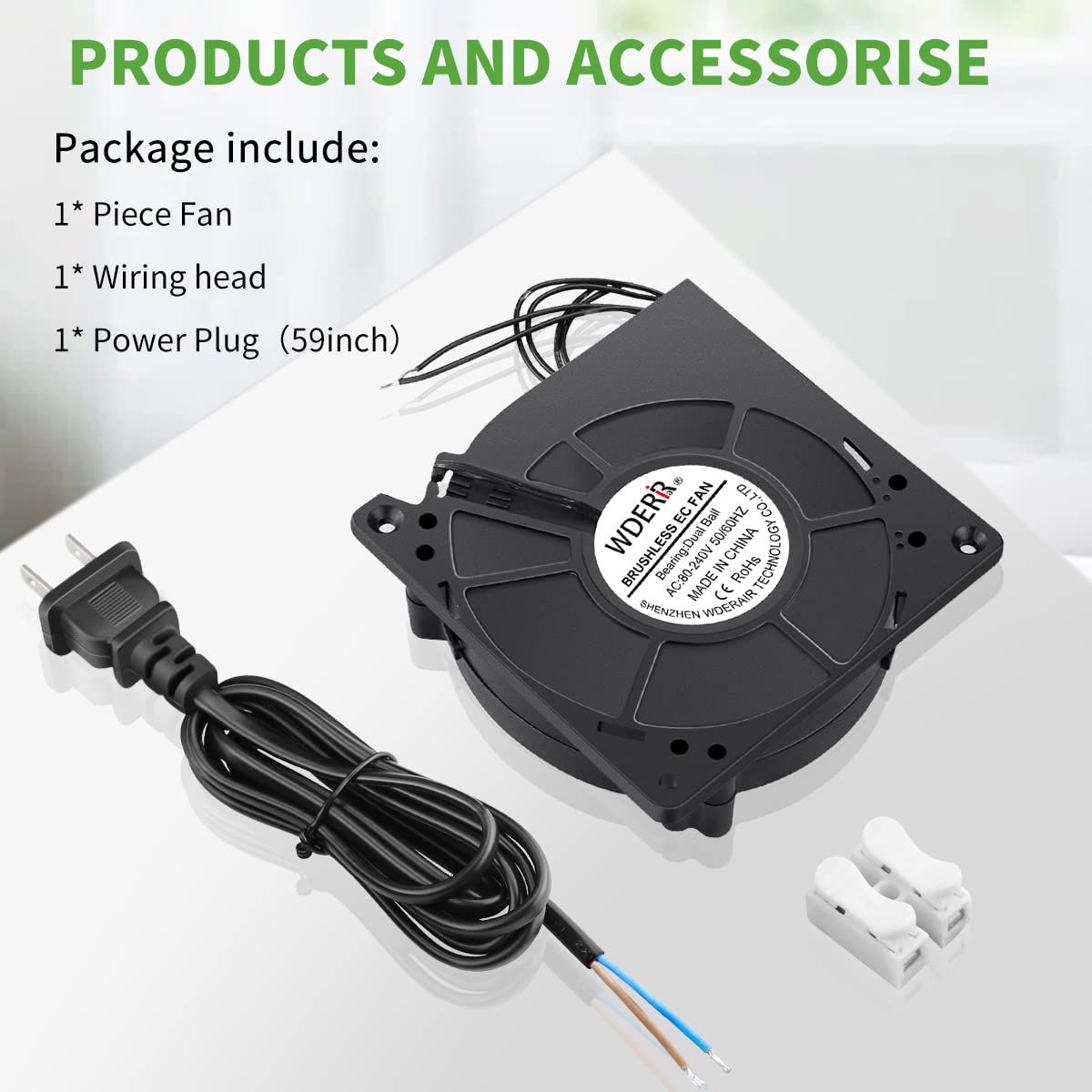 WDERAIR WDERAIR 120mm Radial Centrifugal Blower Fan for Efficient Cooling in Refrigerators DVR Xbox Modems and AV Cabinets 110V to 240V - View 7 of 7