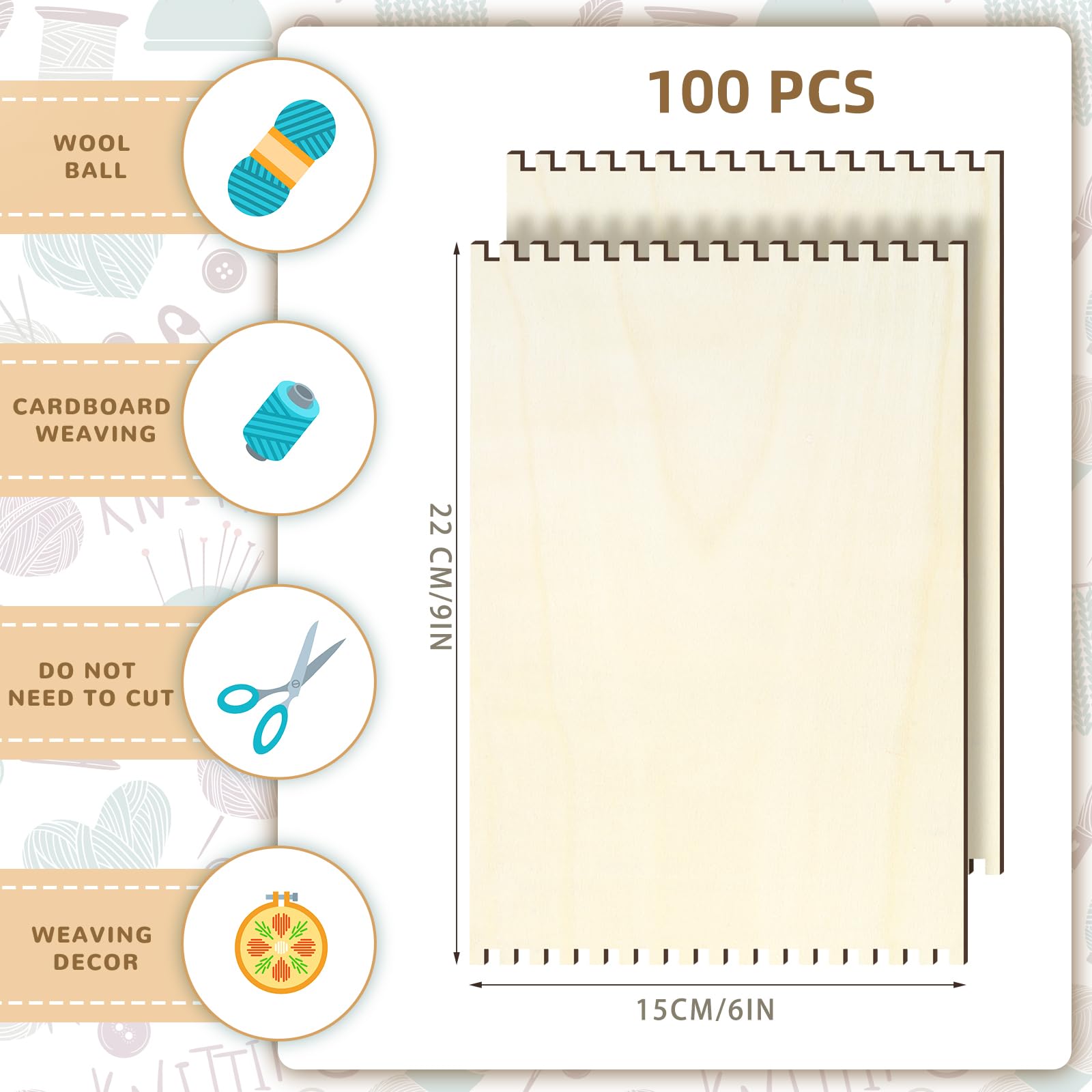 Minatee Minatee 36 Pcs Wooden Loom Weaving Tools for Kids and Adults Crafting Jewelry Motor Skills Crochet Knitting Sewing Educational Activities - View 3 of 6