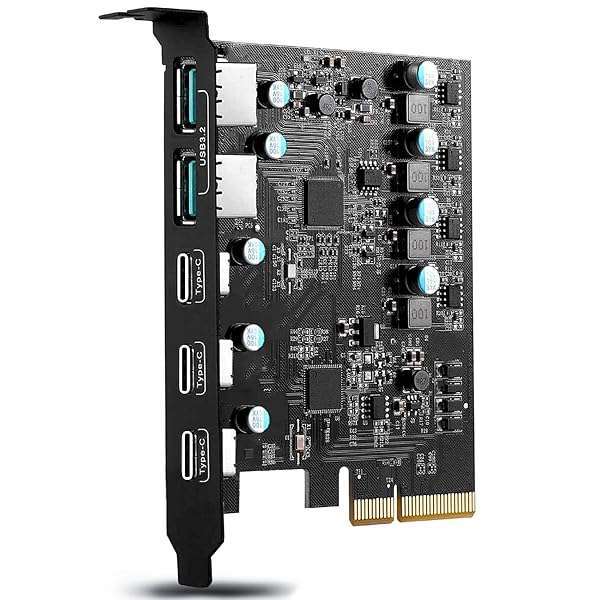 YEELIYA YEELIYA PCIe USB 3.2/3.1 Gen 2 Expansion Card: 3x USB-C & 2x USB-A for Windows & Mac