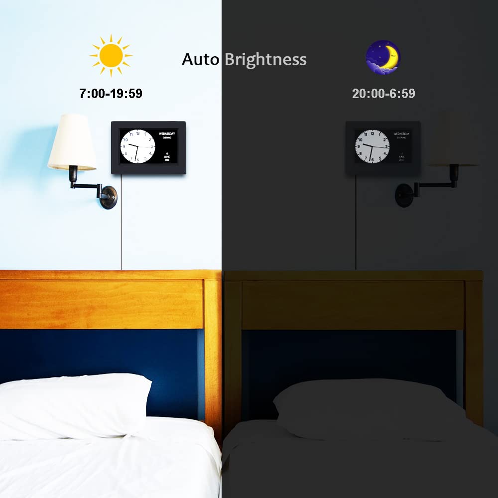 AINFTIME AINFTIME Large Display Digital Calendar Alarm Clock for Elderly with Day and Date 3 Color Options Ideal for Dementia and Alzheimers 7in Black - View 6 of 9