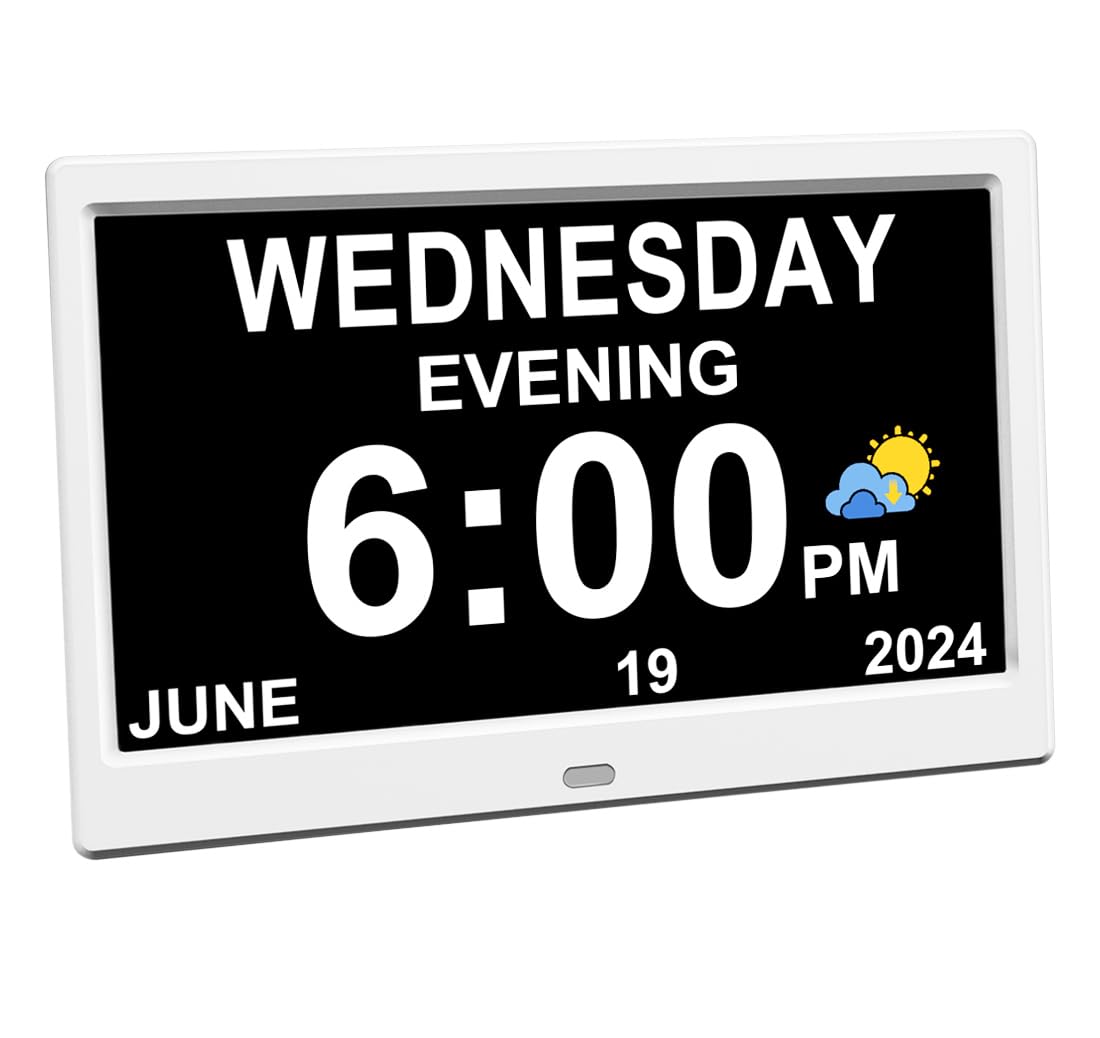 AINFTIME AINFTIME Large Display Digital Calendar Alarm Clock for Elderly with Day and Date 3 Color Options Ideal for Dementia and Alzheimers 7in Black - View 7 of 9