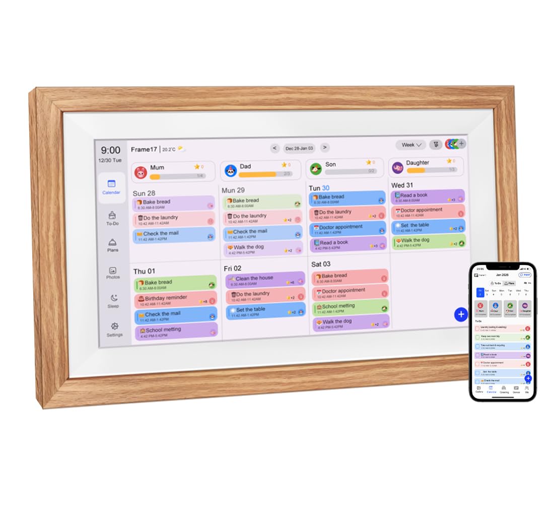 AINFTIME AINFTIME Large Display Digital Calendar Alarm Clock for Elderly with Day and Date 3 Color Options Ideal for Dementia and Alzheimers 7in Black - View 9 of 9