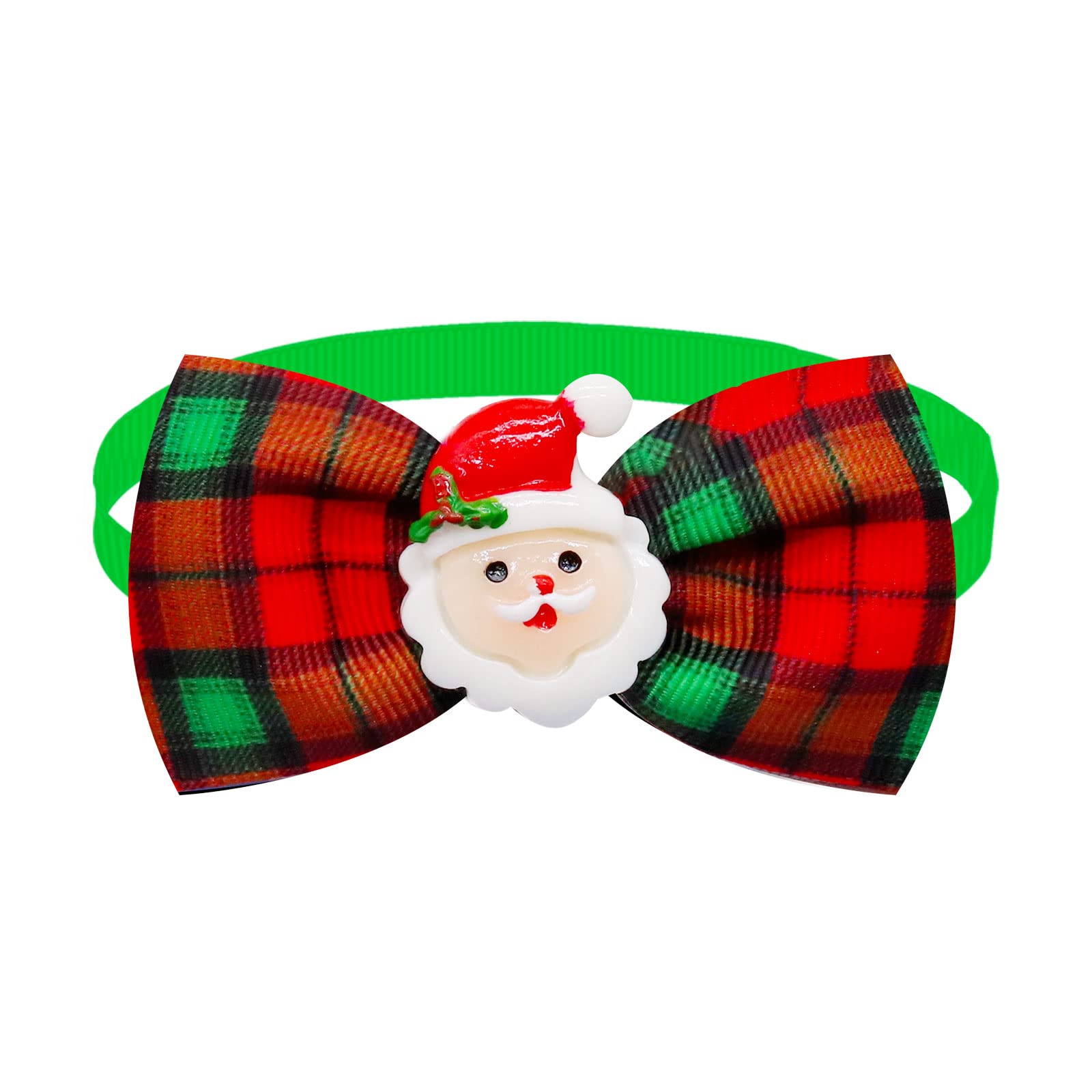 Masue Pets Christmas Puppy Dog Bowtie 10pcs Pack Plaid Necktie Styles Snowman Xmas Tree Deer Dog Accessories for Festive Pet Fashion - View 5 of 9