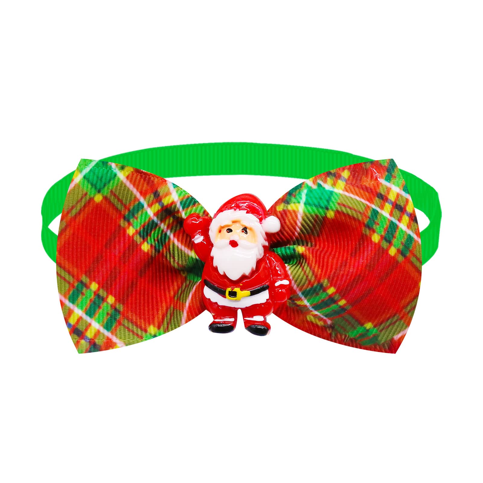 Masue Pets Christmas Puppy Dog Bowtie 10pcs Pack Plaid Necktie Styles Snowman Xmas Tree Deer Dog Accessories for Festive Pet Fashion - View 6 of 9