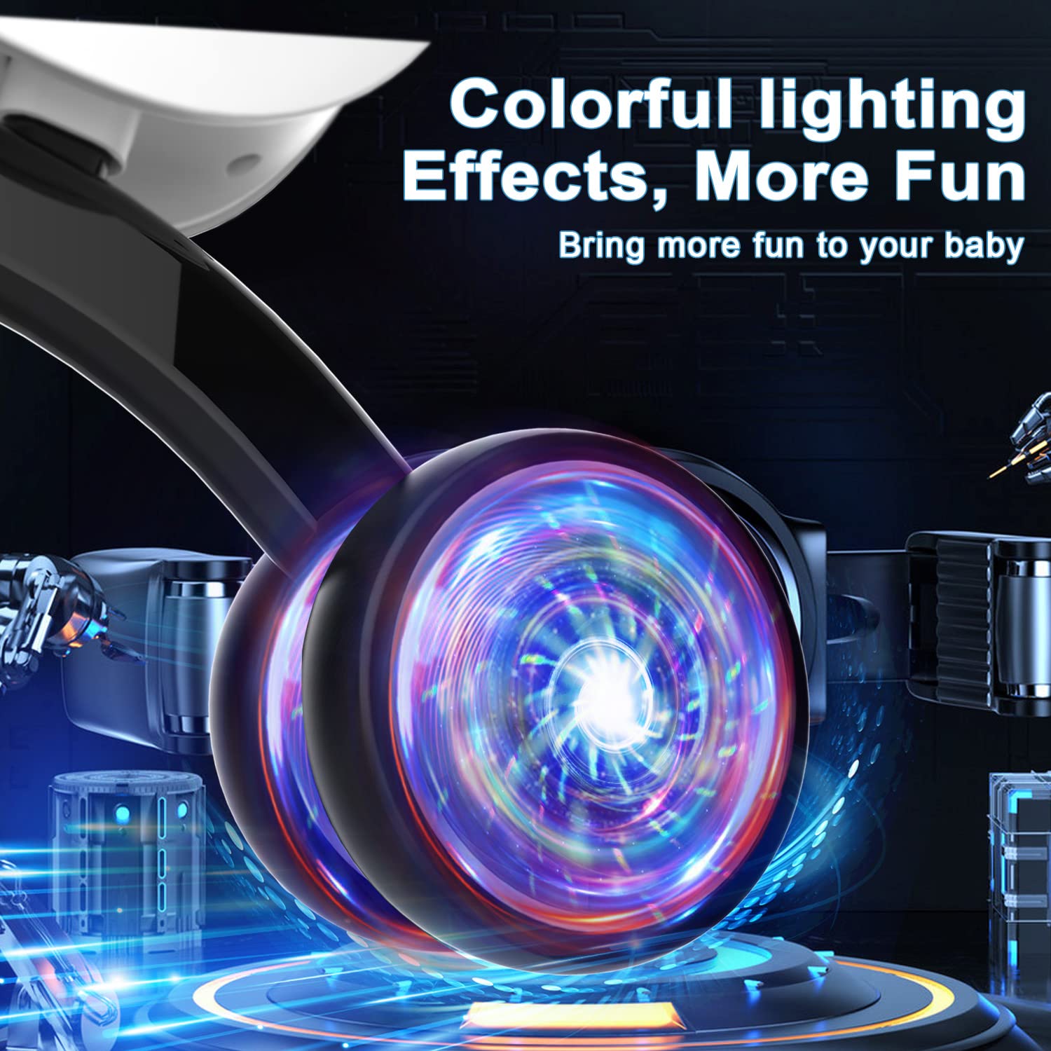 Gamfeiny Colorful Lighting Baby Balance Bike for 1 Year Old Boy Gifts No Pedal Soft Seat Toddler Riding Toy for 10-36 Months Birthday Present - View 3 of 7