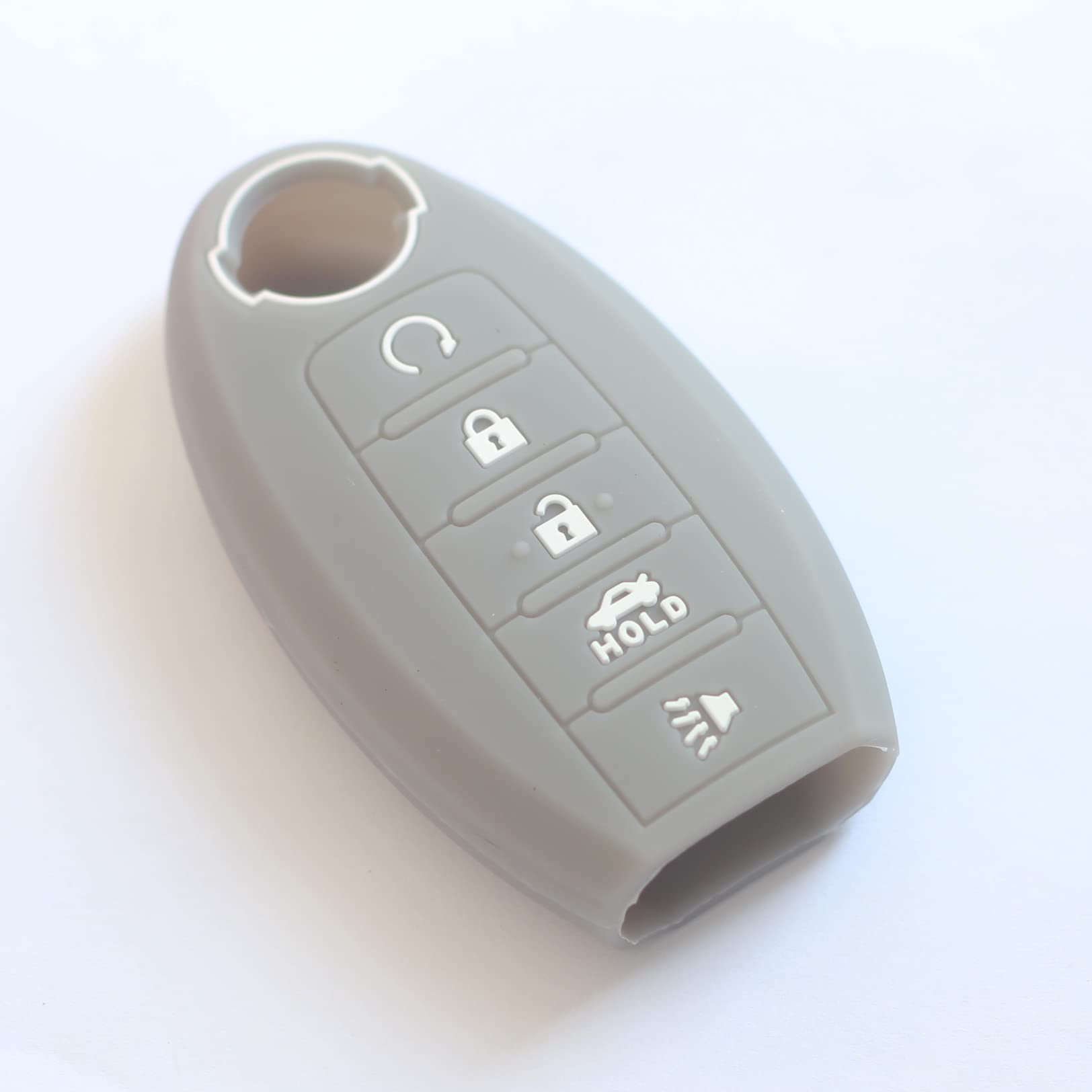 kcpros 2Pcs Rubber Silicone 5 Buttons Smart Key Fob Cover Case Skin Protector Keyless with Keychain Compatible with Nissan Altima Sentra Versa Murano - View 7 of 9