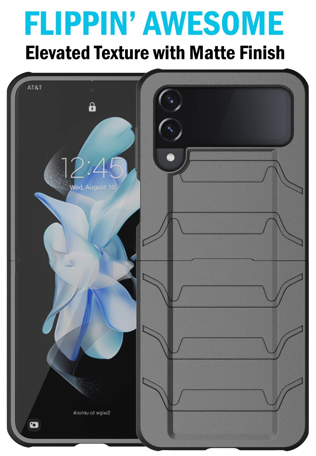 Case with Clip for Galaxy Z Flip 4 5G, Nakedcellphone Special Ops Tactical Dual Layer Rugged Cover and [Rotating Ratchet] Belt Hip Holster Combo for - View 2 of 9