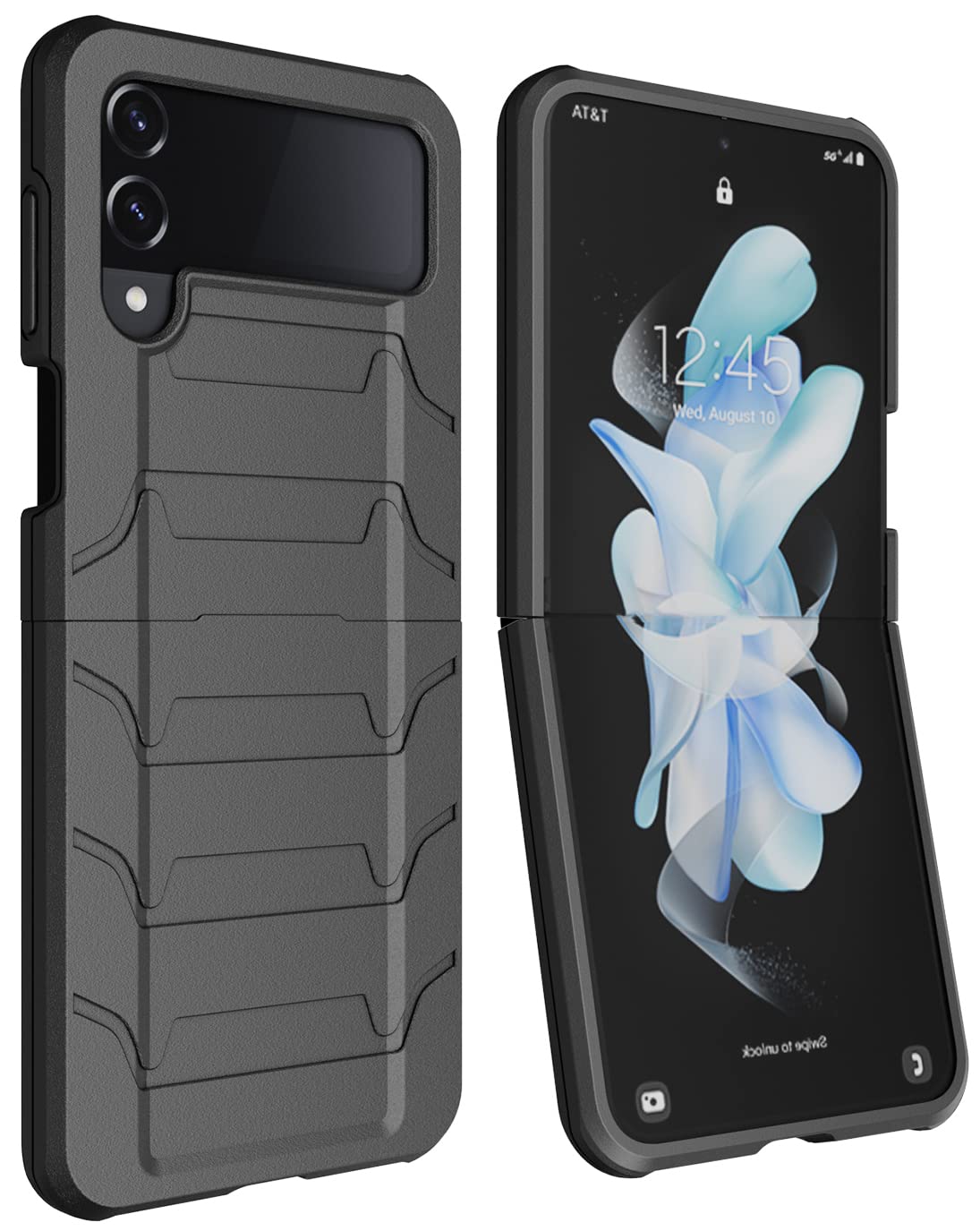 Case with Clip for Galaxy Z Flip 4 5G, Nakedcellphone Special Ops Tactical Dual Layer Rugged Cover and [Rotating Ratchet] Belt Hip Holster Combo for - View 9 of 9