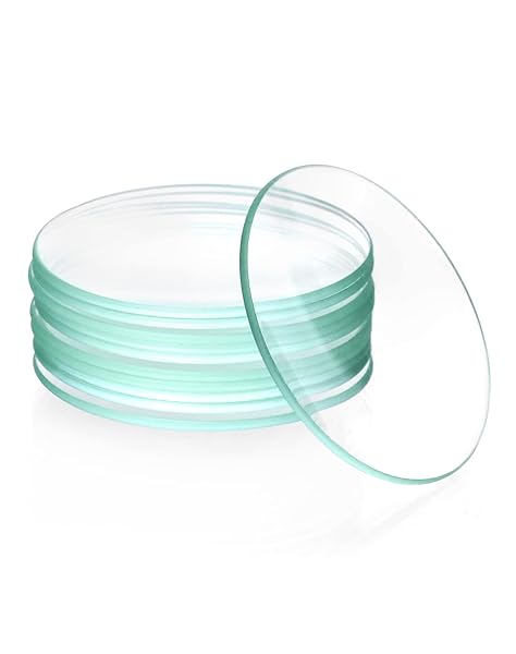 QWORK "QWORK 12 Pack Watch Glass Beaker Covers - 2.4" Diameter Lids for Beakers, Flasks & Evaporation Dishes"