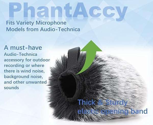 PhantAccy PhantAccy Furry Pop Filter for Audio-Technica AT-2020/2035/2040/2050/2500/4040 - Wind & Noise Reduction Mic Cover - View 4 of 5