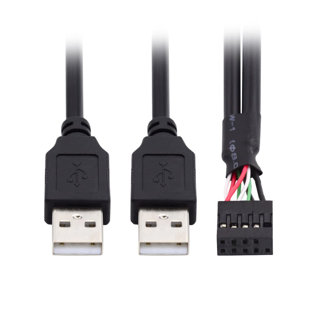 cablecc Cablecc 9Pin 10Pin Female Header to Dual USB 2.0 Male Type A Cable 50cm for Motherboard Connection - View 7 of 9