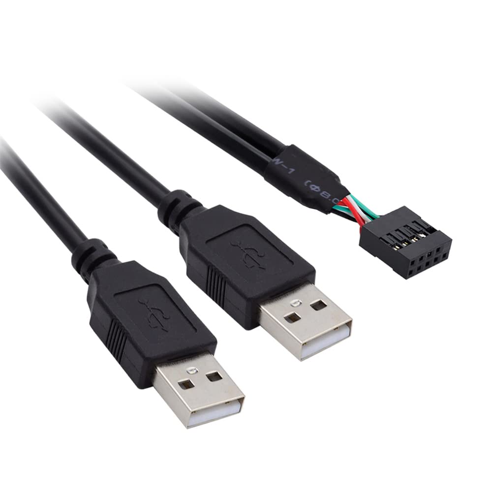 cablecc Cablecc 9Pin 10Pin Female Header to Dual USB 2.0 Male Type A Cable 50cm for Motherboard Connection - View 8 of 9