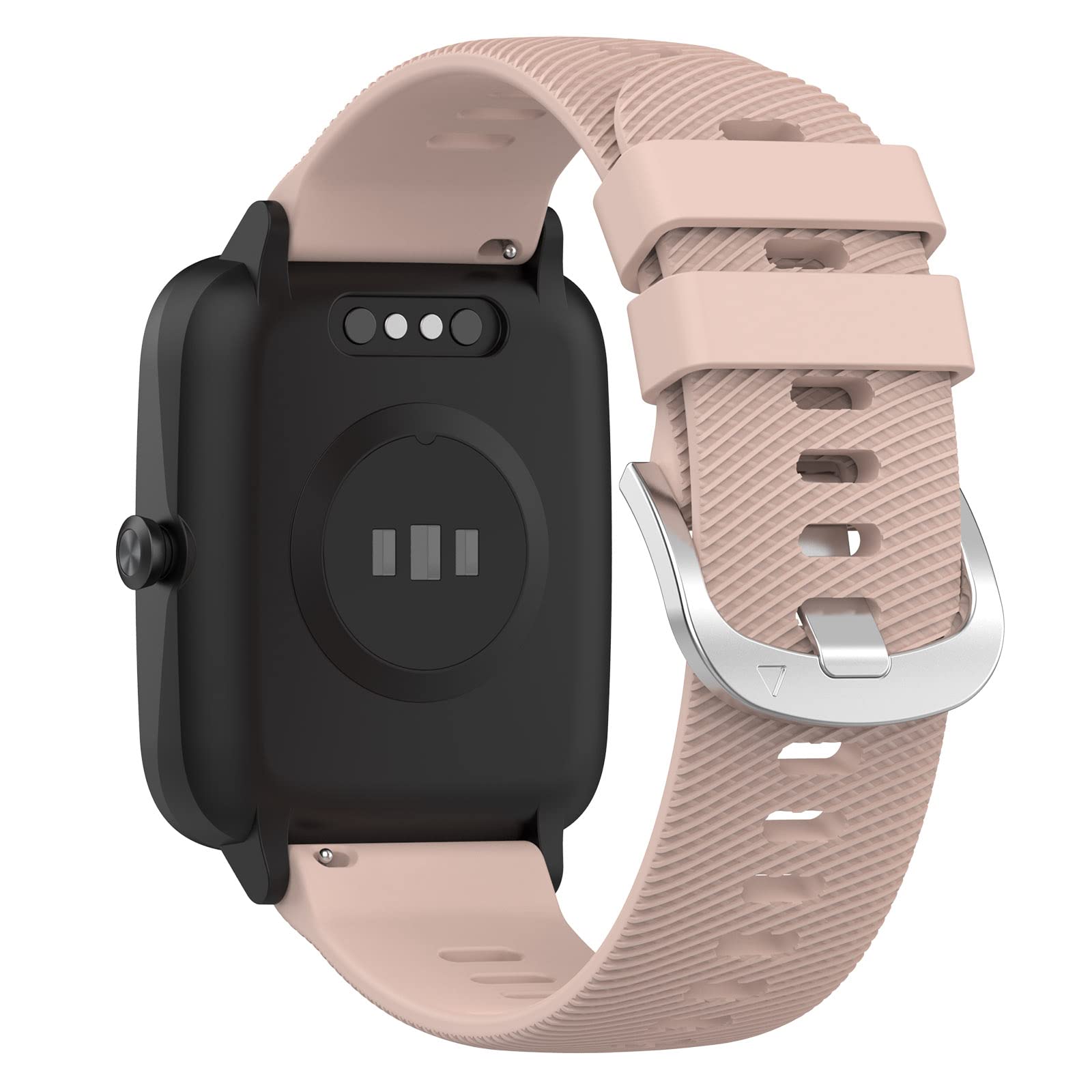 NineHorse Adjustable Silicone Watch Bands for Veryfitpro ID205L ID205S ID205U ID205G 19MM Light Pink and Wine Red Replacement Straps - View 3 of 7