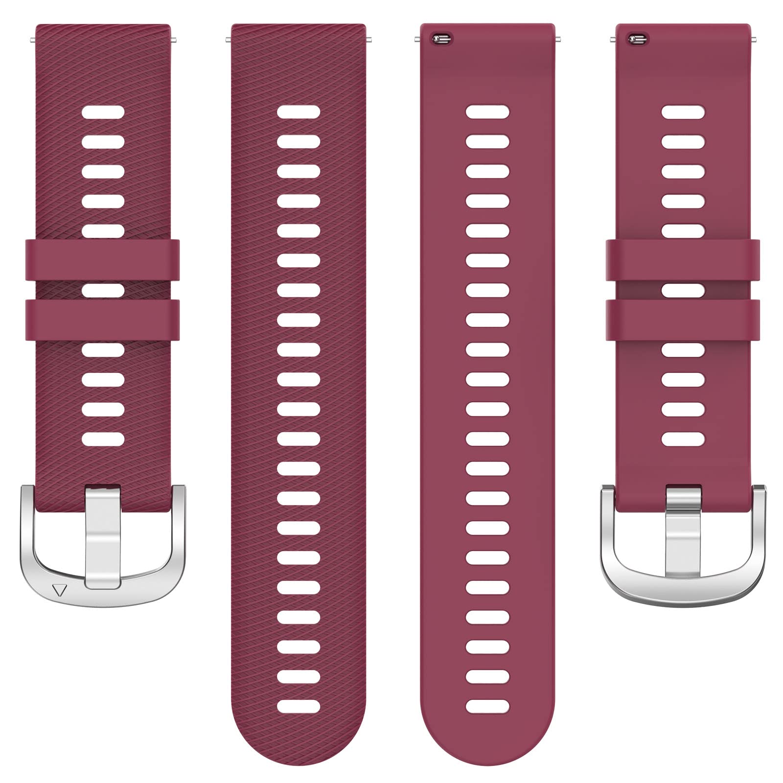NineHorse Adjustable Silicone Watch Bands for Veryfitpro ID205L ID205S ID205U ID205G 19MM Light Pink and Wine Red Replacement Straps - View 4 of 7