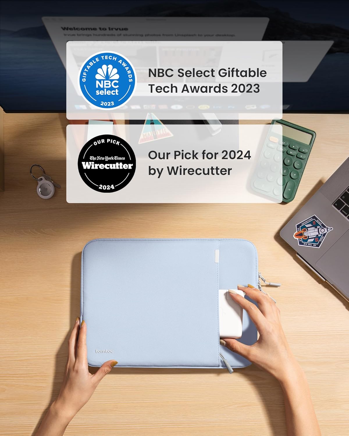 tomtoc tomtoc 360 Protective Laptop Sleeve for 16 inch MacBook Pro Dell XPS 16 Water Resistant Case with Accessory Pocket - View 2 of 9