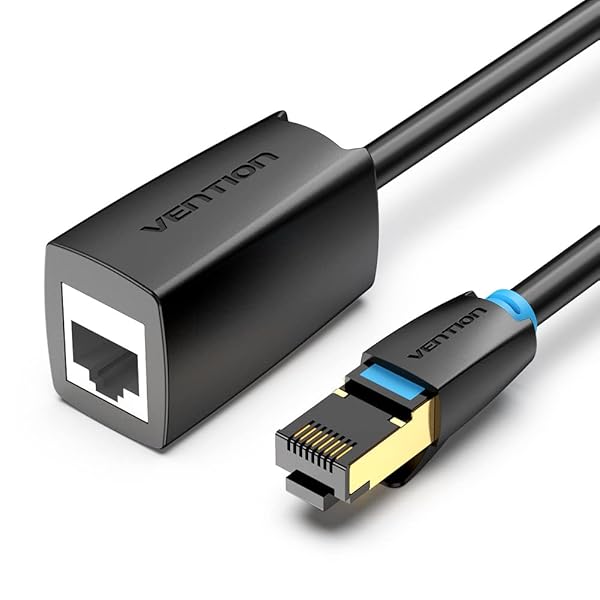 VENTION VENTION Cat 8 Ethernet Extension Cable 3FT 40Gbps Shielded RJ45 Male to Female Connector for Computer PC Laptop Smart TV