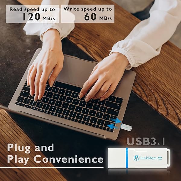 LinkMore LinkMore NR34 256GB USB Flash Drive with Fast Read Speed 120MBs and Write Speed 60MBs for Quick Data Transfer - View 4 of 8