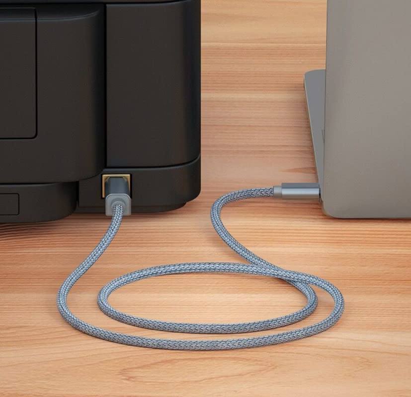 AlyKets AlyKets USB C to USB B Printer Scanner Cable for MIDI Controllers MacBook Pro HP Canon Printers iPad Pro and More Type C Devices - View 2 of 4