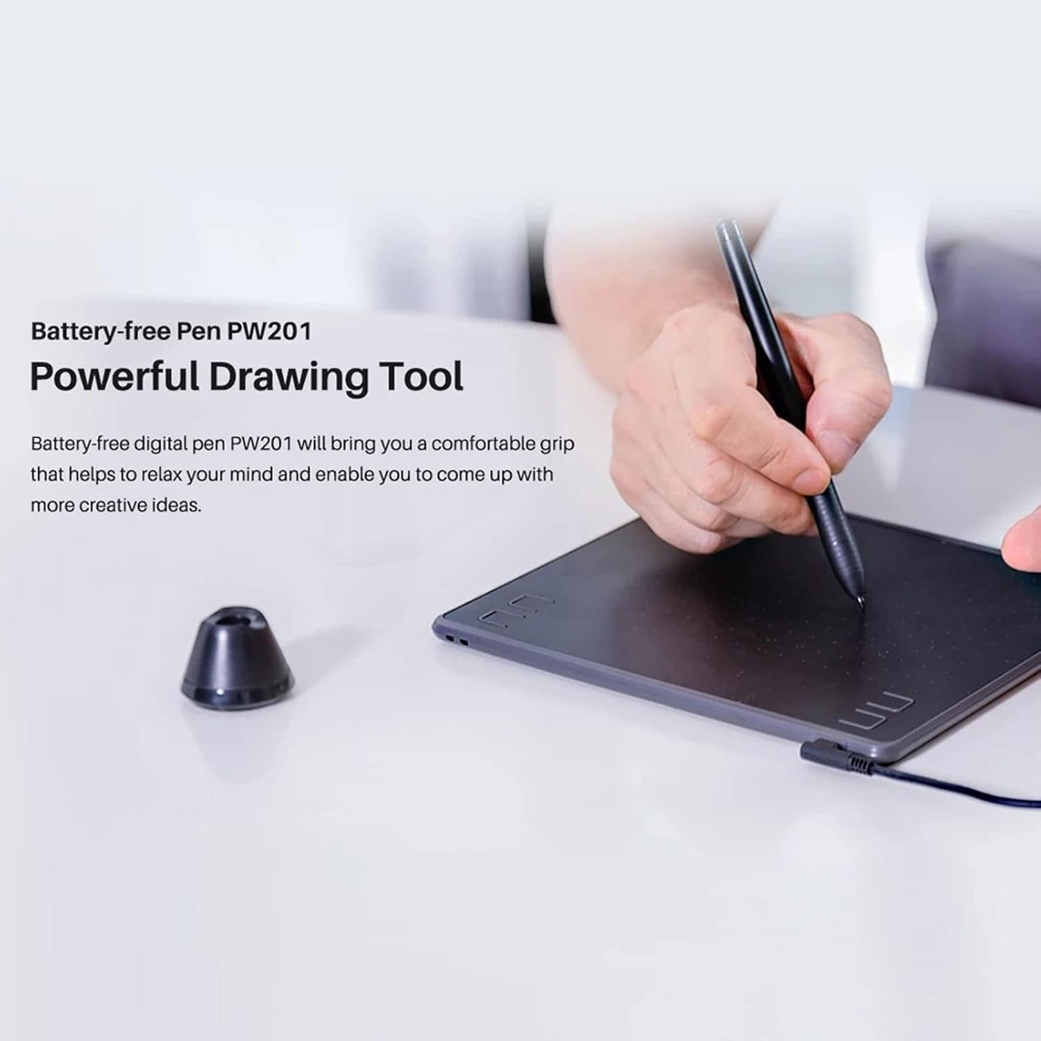 ASHATA PW201 Stylus Pen for Huion Drawing Tablets H430P HST640 H640P H950P H1060P H610PRO V2 HC16 HS64 HS610 GC610 H1161 H320M Ergonomic Replacement - View 2 of 9