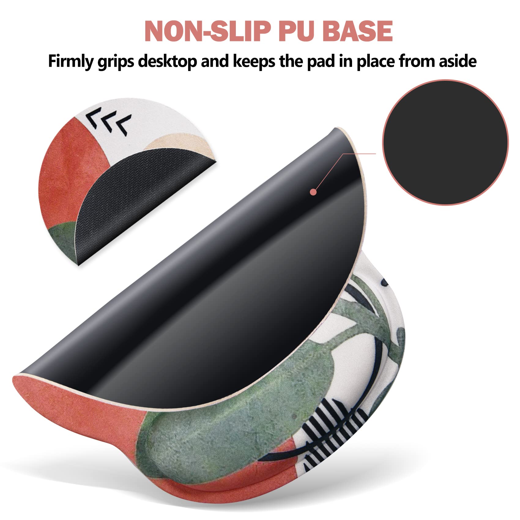 AIMSA Ergonomic Mouse Pad with Wrist Support, Gel Non-Slip PU Base Gradient Wrist Rest Pad for Home, Office, Easy Typing and Pain Relief, Pink Purple - View 4 of 8