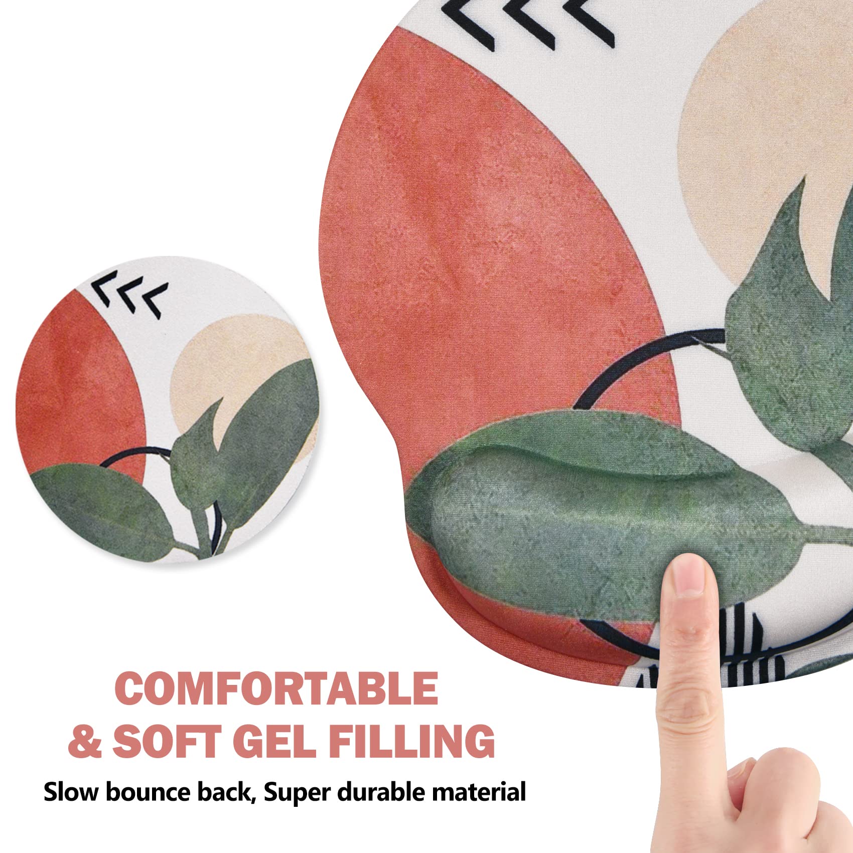 AIMSA Ergonomic Mouse Pad with Wrist Support, Gel Non-Slip PU Base Gradient Wrist Rest Pad for Home, Office, Easy Typing and Pain Relief, Pink Purple - View 6 of 8