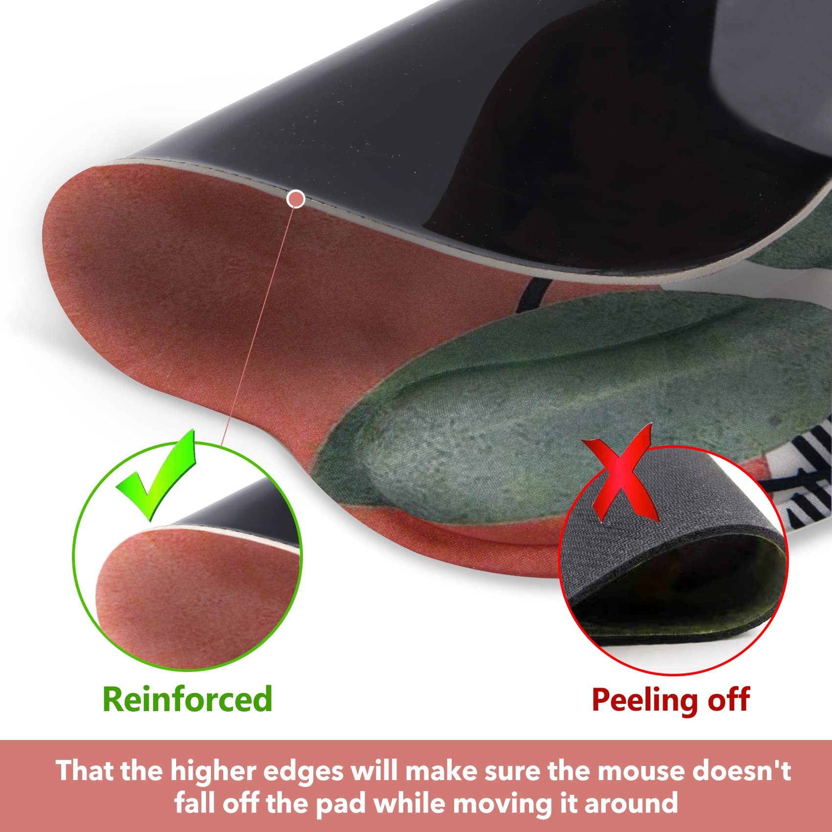 AIMSA Ergonomic Mouse Pad with Wrist Support, Gel Non-Slip PU Base Gradient Wrist Rest Pad for Home, Office, Easy Typing and Pain Relief, Pink Purple - View 8 of 8