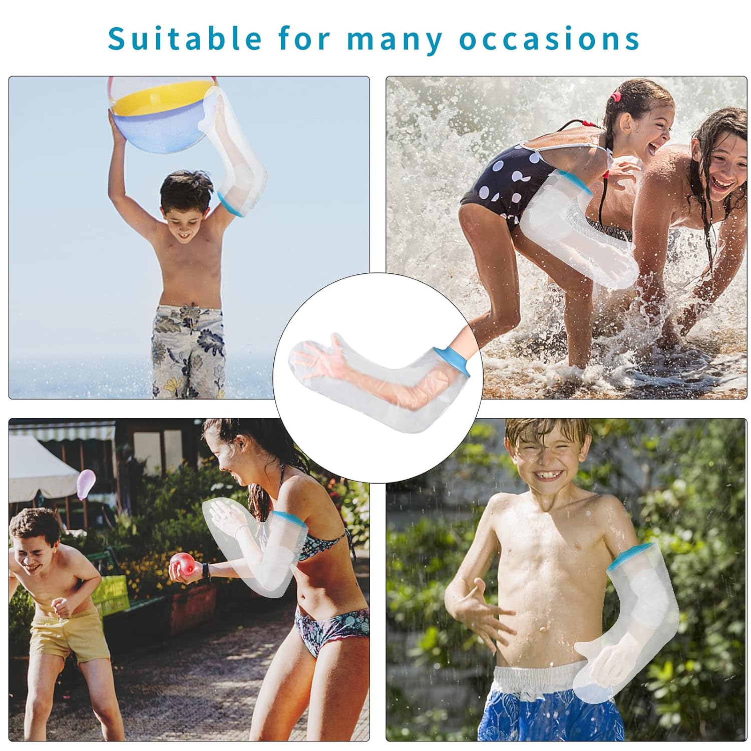 SUPERNIGHT SUPERNIGHT Waterproof Cast Cover for Child Full Arm Bathing and Showering Watertight Protector for Arm Wrist Elbow and Hand Wounds Large - View 6 of 6
