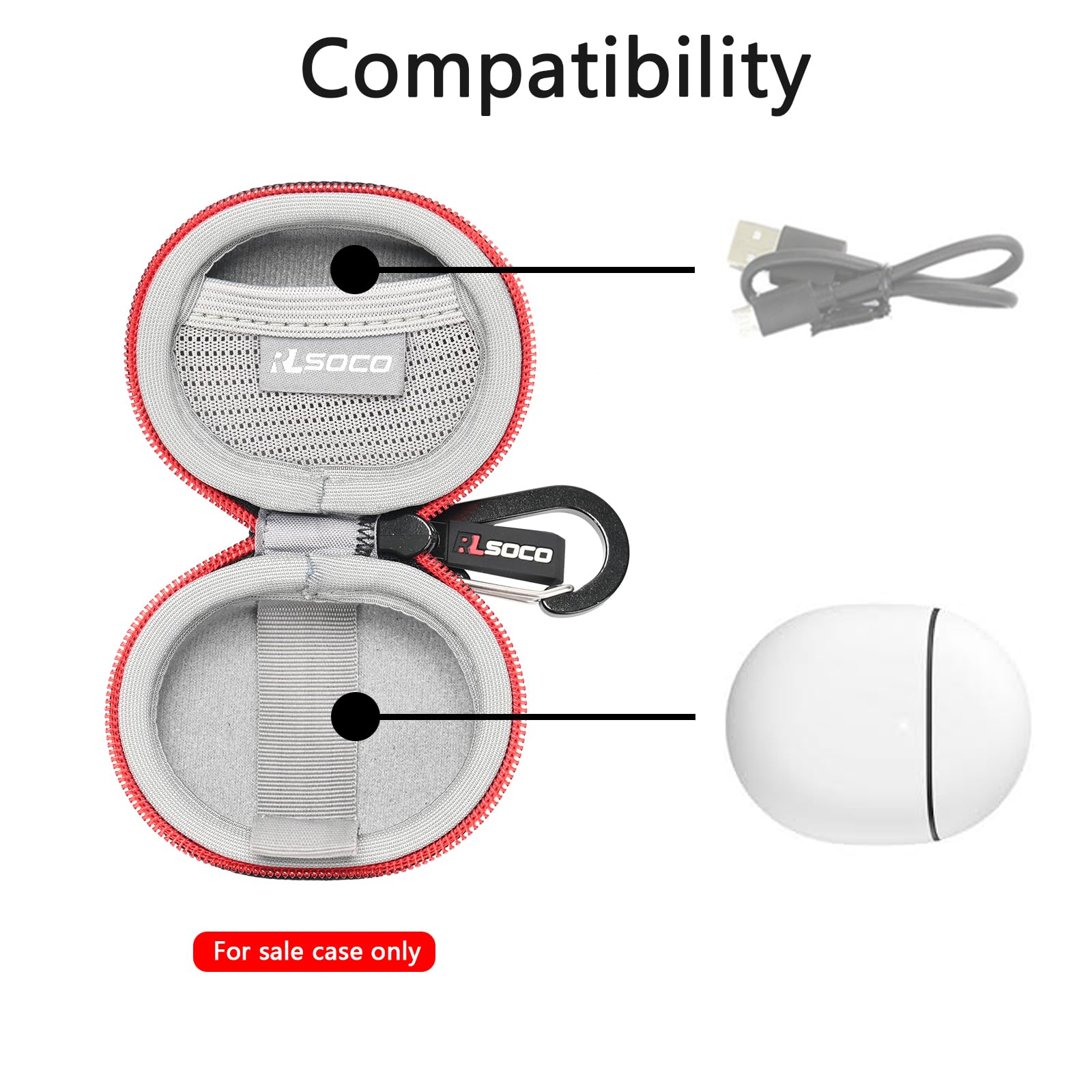 RLSOCO Black Case for Google Pixel Buds Pro and A Wireless Earbuds Durable Protection and Stylish Design - View 3 of 7