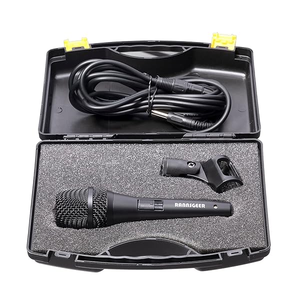 Rannsgeer Rannsgeer RM82B Dynamic Vocal Handheld Karaoke Microphone with Cable & Case - Perfect for Parties! - View 4 of 8