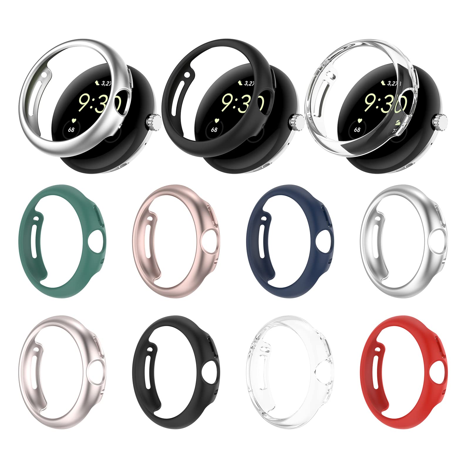 MOTONG for Google Pixel Watch PC Protective Case - PC Protective Case Cover Shell for Google Pixel Watch(PC Black) - View 4 of 5