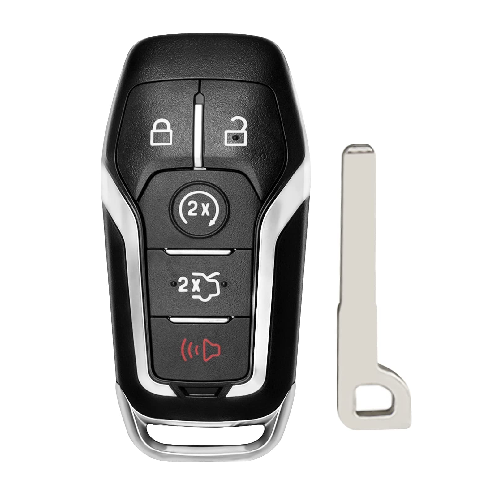 Key Fob Replacement for Ford: 5-Button Keyless Entry Remote Start Control for Ford Mustang Fusion Explorer Edge Lincoln MKC MKX MKZ, Compatible with