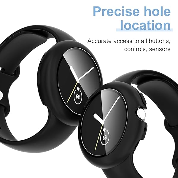 shenou Shenou Case for Google Pixel Watch 2: 6-Pack Shockproof Bumper & Tempered Glass Protector - View 5 of 9