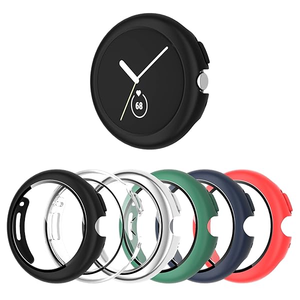 shenou Shenou Case for Google Pixel Watch 2: 6-Pack Shockproof Bumper & Tempered Glass Protector - View 2 of 9