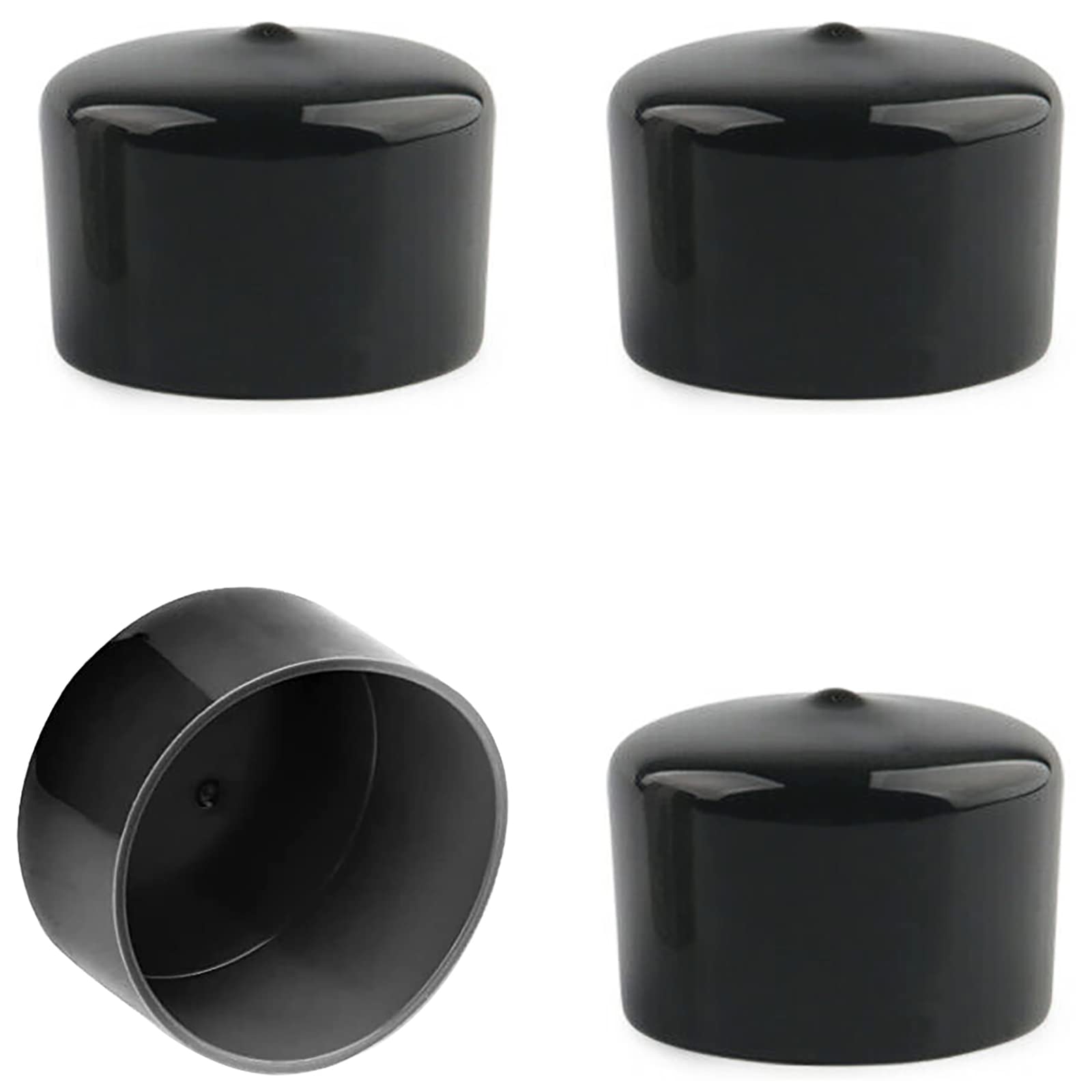 FDXGYH 4 Pcs 1.98-Inch Bearing Bars Cover Bearing Rubber Caps Trailer Wheel Hub Dust Covers Replacement Bearing Protector (Black)