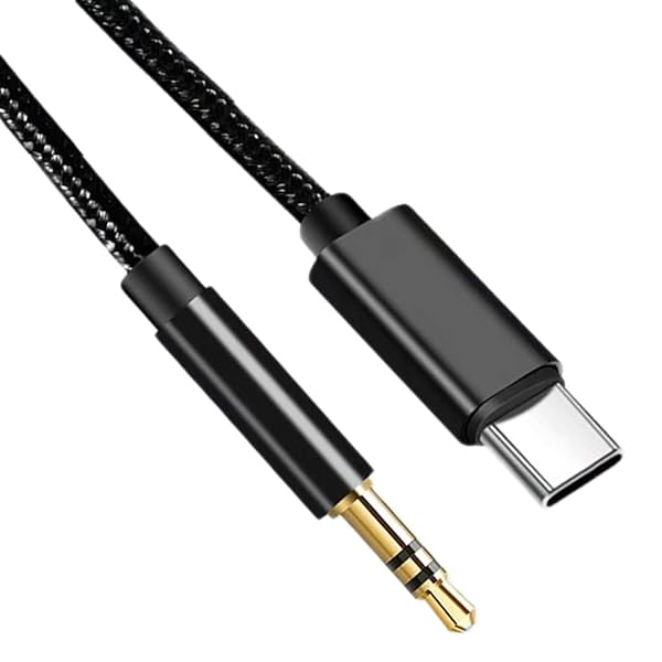 QINGRONG QINGRONG Braided Audio Jack Aux Cord & Type C Adapter for Honda Civic, Motorola Edge & Note 10 Plus