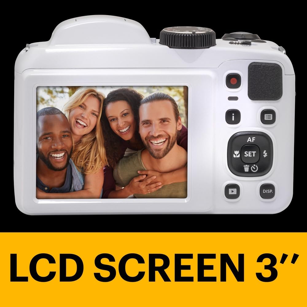 KODAK KODAK PIXPRO AZ255 16MP Digital Camera with 25X Zoom 24mm Lens Optical Stabilization 1080P HD Video and 3 Inch LCD for Vlogging White - View 5 of 9