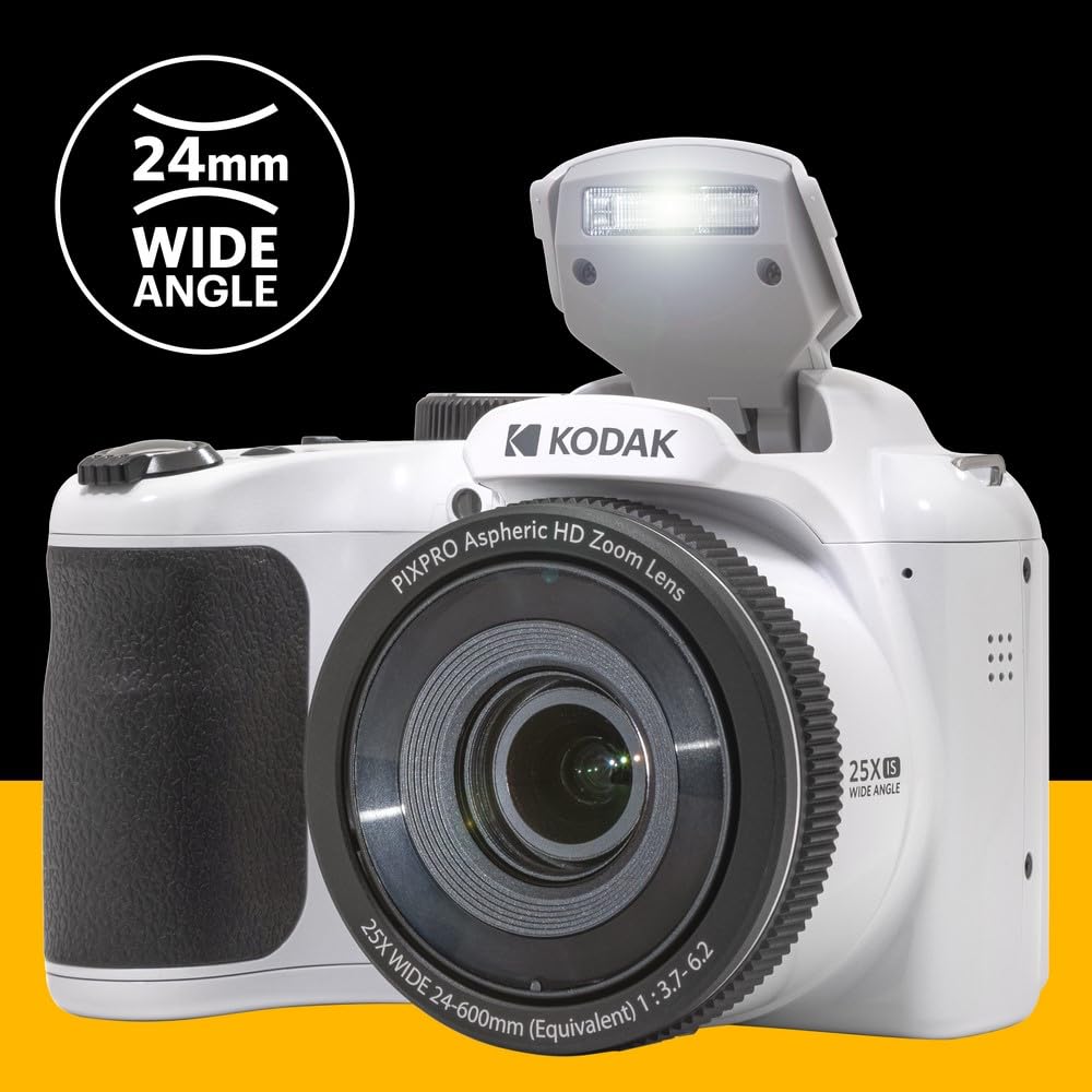 KODAK KODAK PIXPRO AZ255 16MP Digital Camera with 25X Zoom 24mm Lens Optical Stabilization 1080P HD Video and 3 Inch LCD for Vlogging White - View 6 of 9
