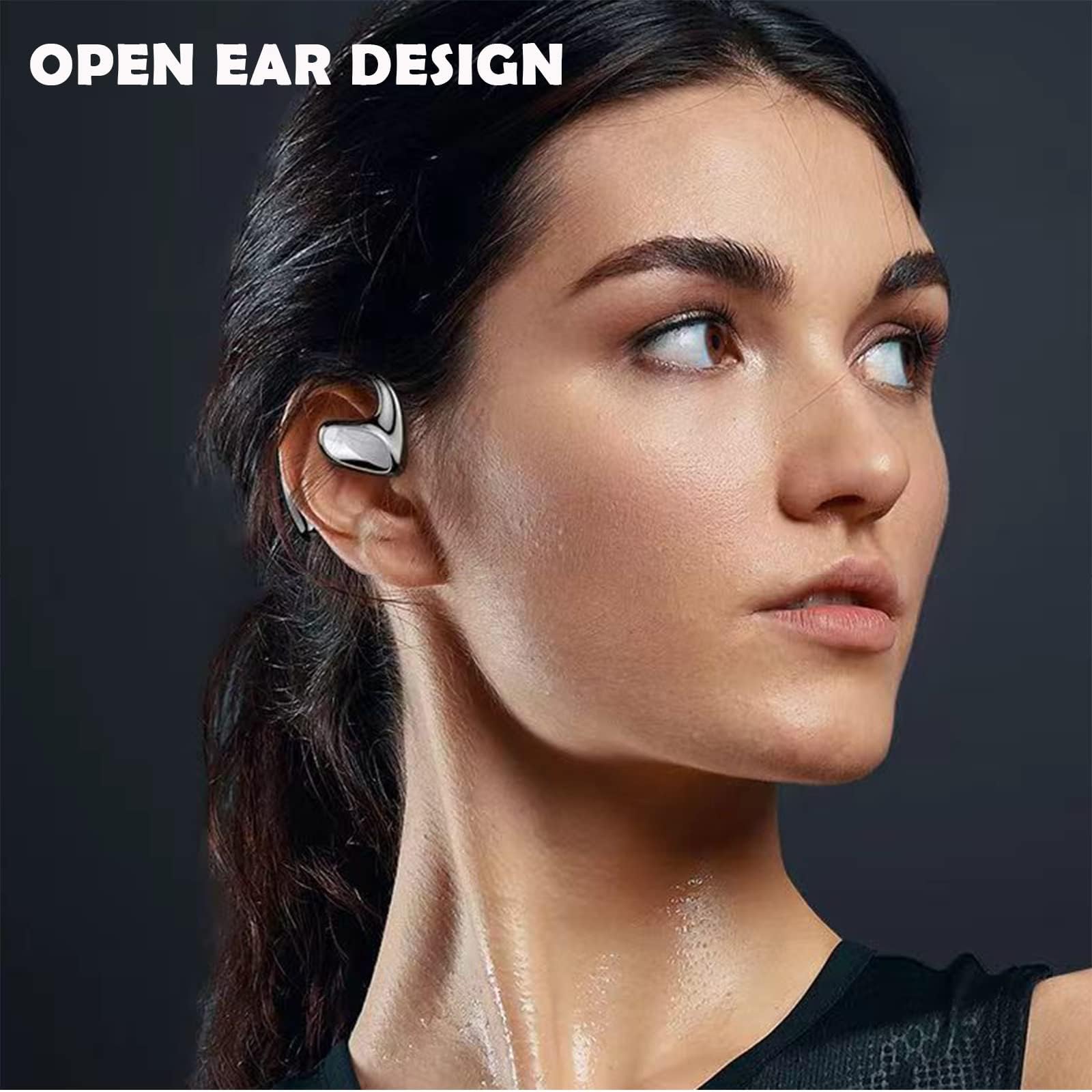 Xmenha Bone Conduction Open Ear Wireless Bluetooth Headphones with Ear Hook Mic for Comfortable Listening - View 2 of 7