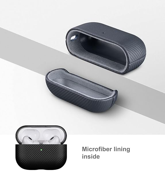Lopie LOPIE Handmade AirPods Pro 2nd Gen Case Carbon Fiber Style Vegan Leather Protective Cover Black - View 7 of 10