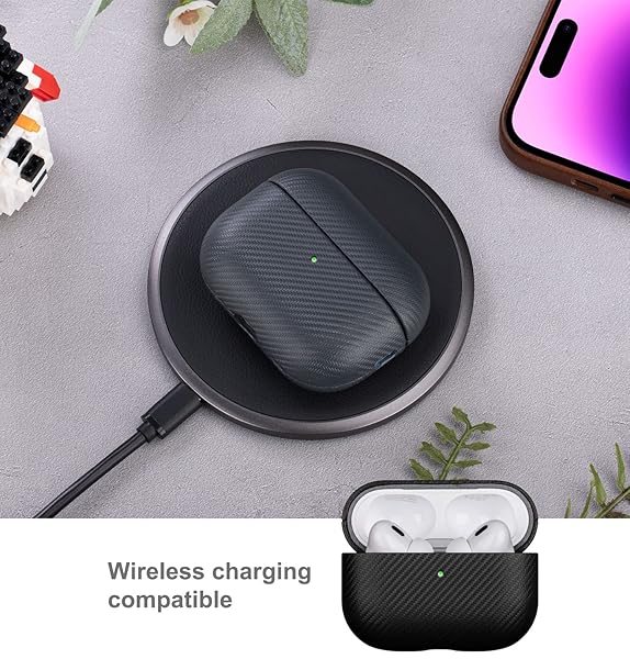 Lopie LOPIE Handmade AirPods Pro 2nd Gen Case Carbon Fiber Style Vegan Leather Protective Cover Black - View 8 of 10