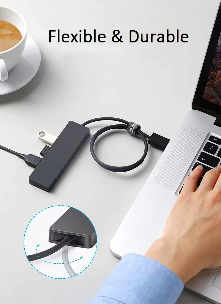 JUEJUEZI USB 3.0 Hub 4-Port 5Gbps JUEJUEZI USB Splitter Expander for MacBook Laptop Xbox Printer Camera and More 1m Cable - View 6 of 9