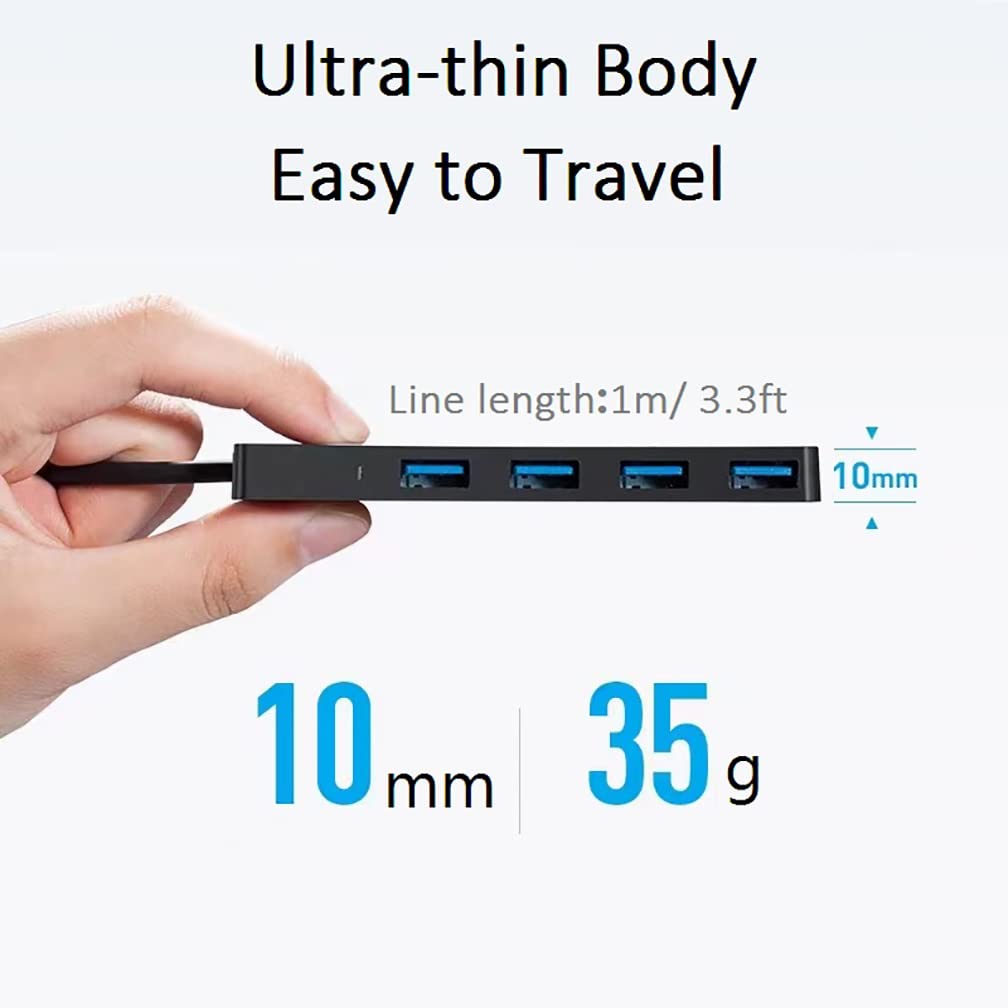 JUEJUEZI USB 3.0 Hub 4-Port 5Gbps JUEJUEZI USB Splitter Expander for MacBook Laptop Xbox Printer Camera and More 1m Cable - View 9 of 9