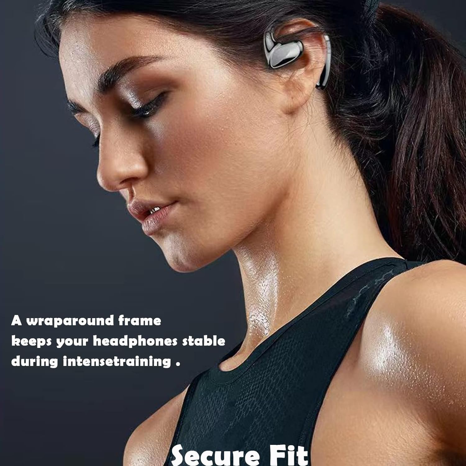 Xmenha Wrap Around Over Ear Wireless Bluetooth Headphones with Ear Hook Mic and Bone Conduction Technology for Enhanced Sound Quality - View 5 of 9