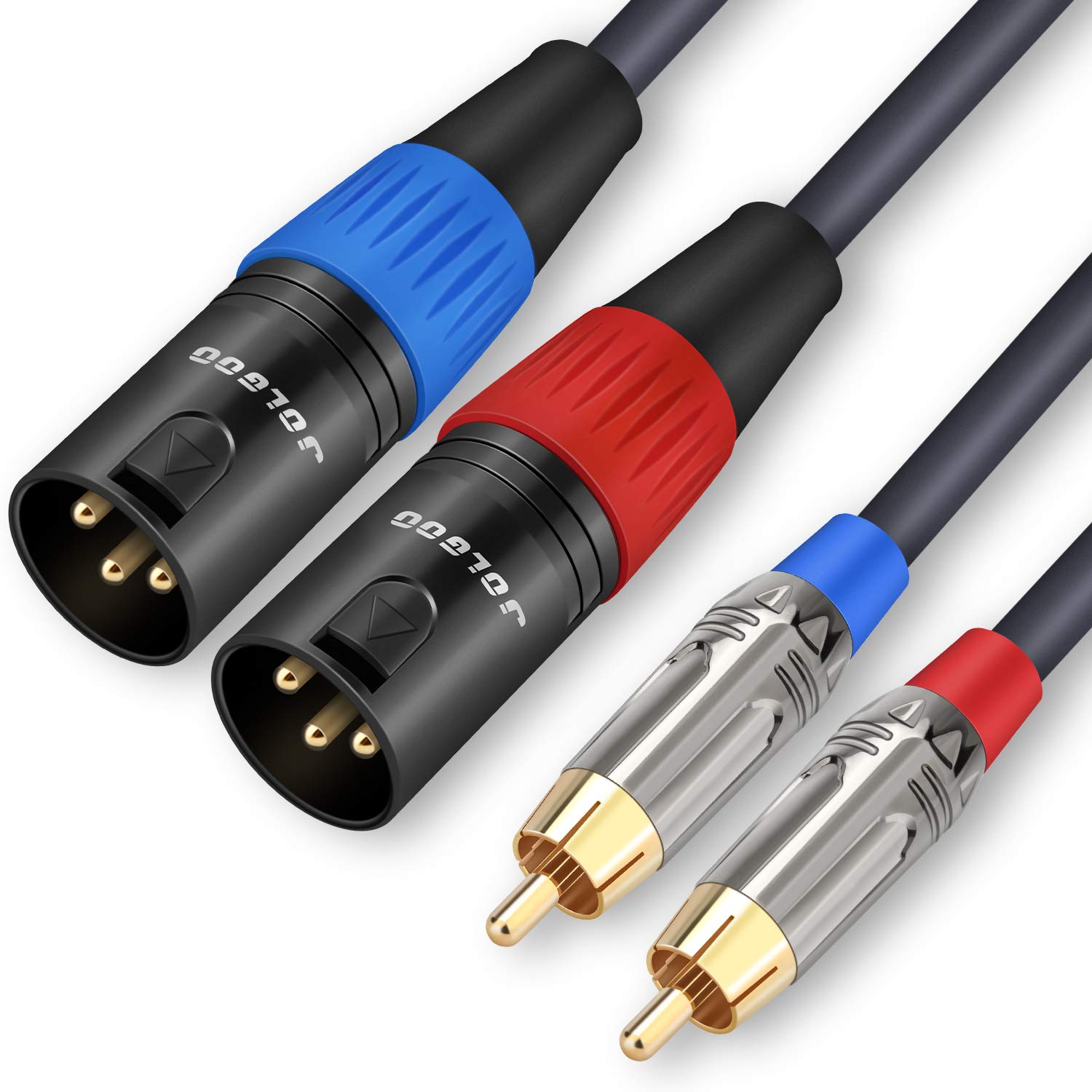 JOLGOO 15 Feet RCA to XLR Cable Dual Male HiFi Audio Cable for Amplifier Mixer Microphone 4N OFC Wire