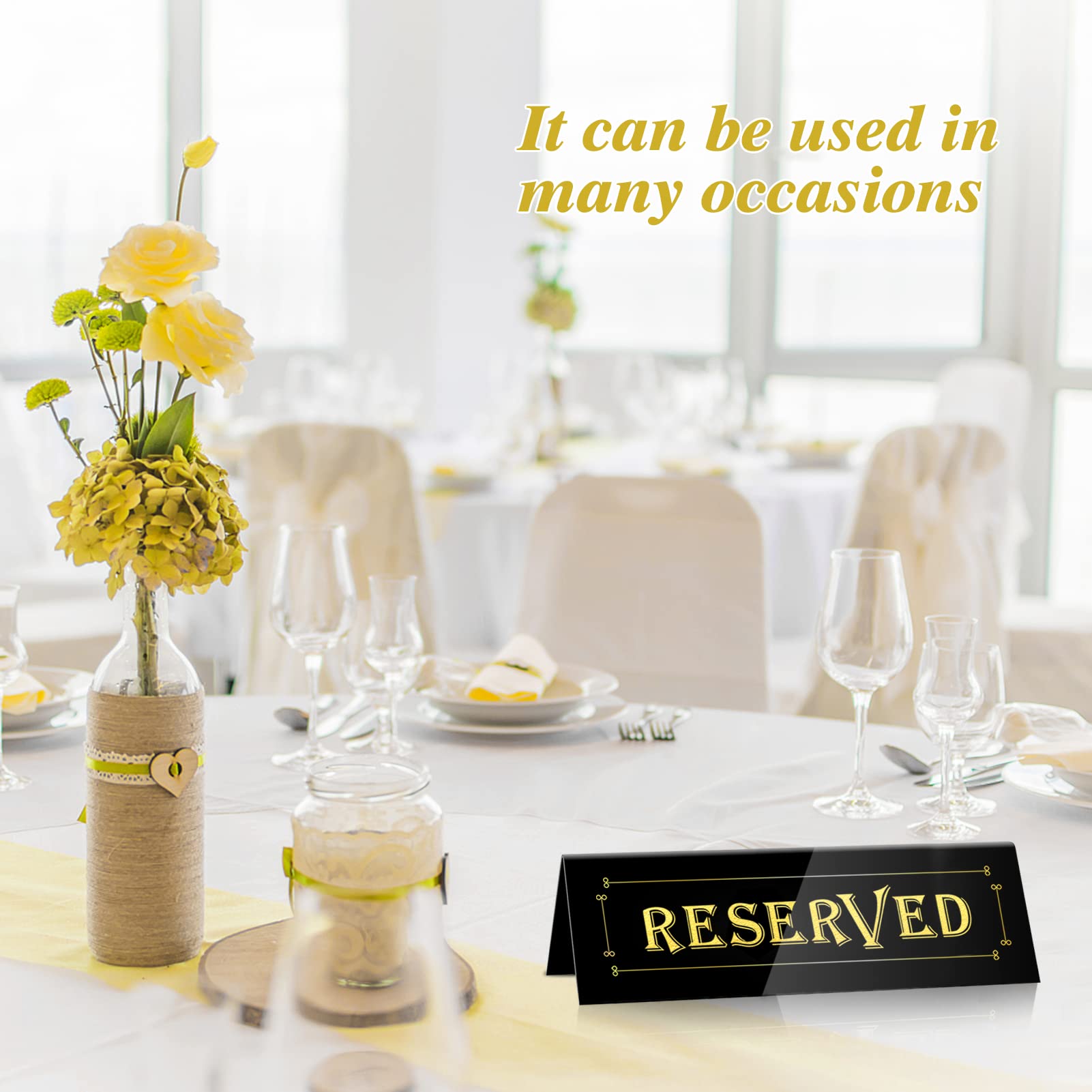 WATHFKCU WATHFKCU 20PCS Acrylic Reserved Table Signs for Weddings Restaurants Offices and Meetings - View 3 of 7